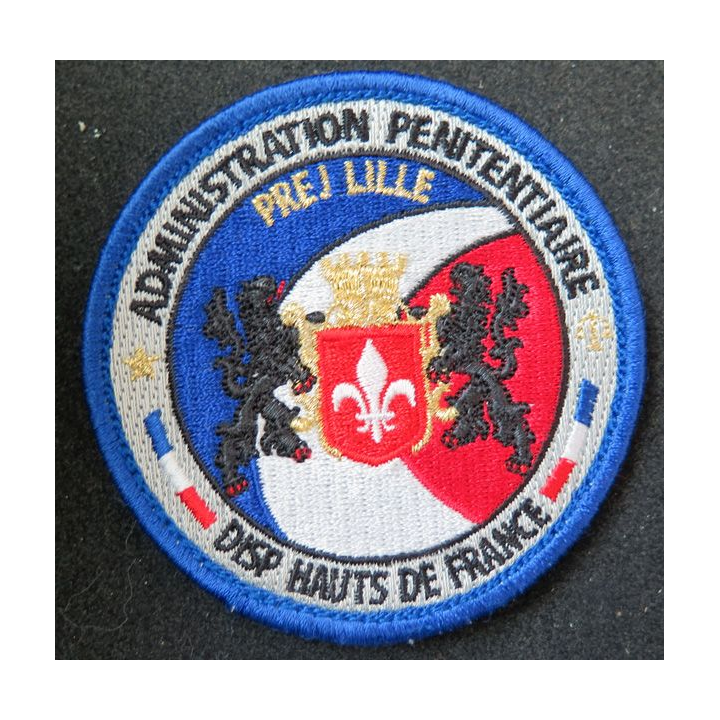 Insigne tissu de l'administration pénitentiaire de PREJ Lille sur scratch