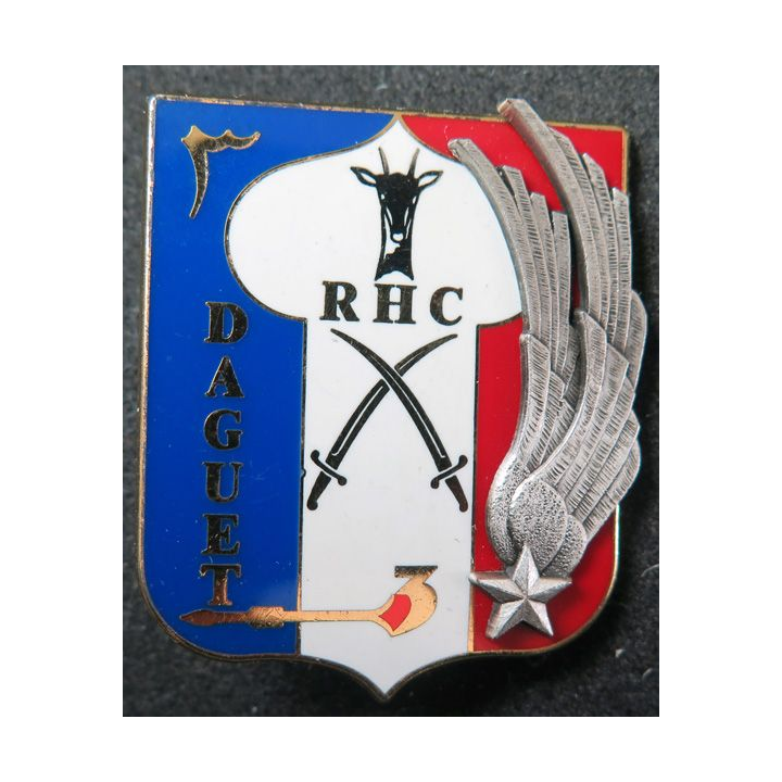 1° RHC : insigne du 3° régiment d'hélicoptères de combat opération Daguet de fabrication Fraisse