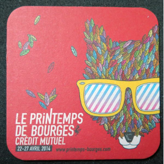 DESSOUS DE VERRE A BIÈRE Kronenbourg de largeur 9,3 cm Le Printemps de Bourges 2014