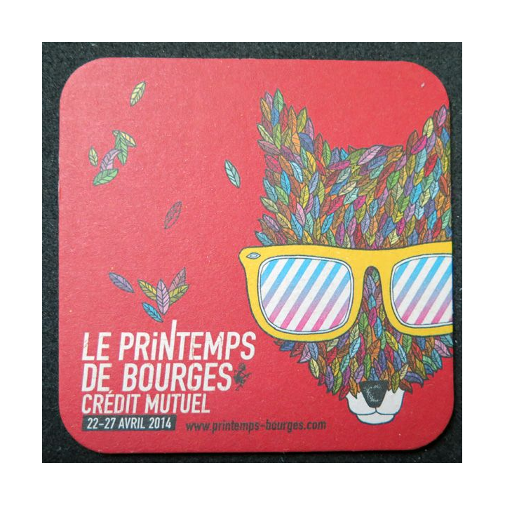 DESSOUS DE VERRE A BIÈRE Kronenbourg de largeur 9,3 cm Le Printemps de Bourges 2014