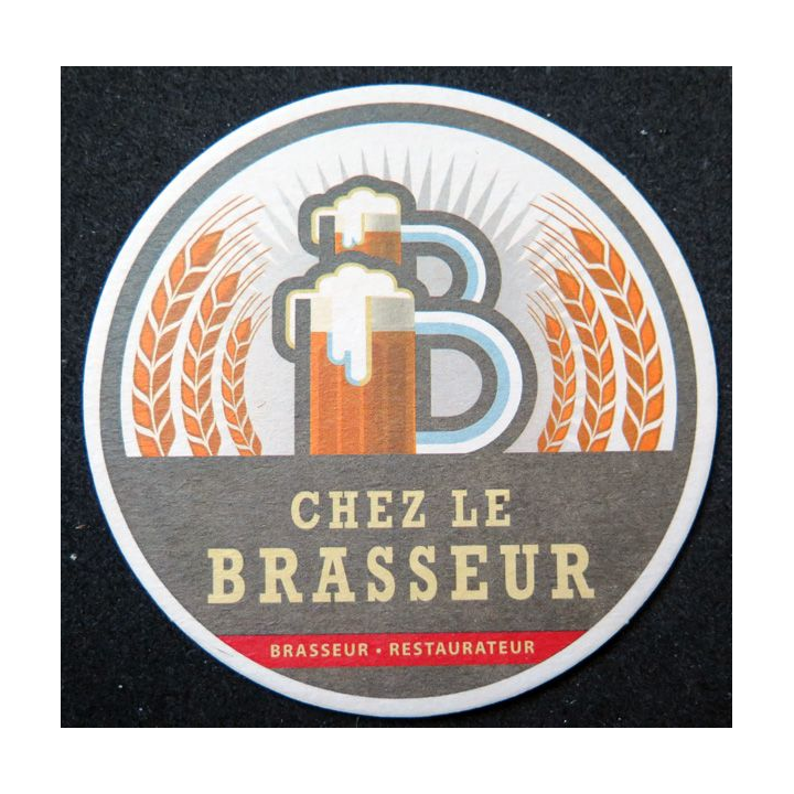 DESSOUS DE VERRE A BIÈRE Chez le Brasseur restaurateur diamètre 10,2 cm