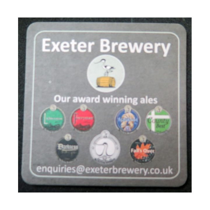 DESSOUS DE VERRE A BIÈRE Exeter Brewery de largeur 9,3 cm 
