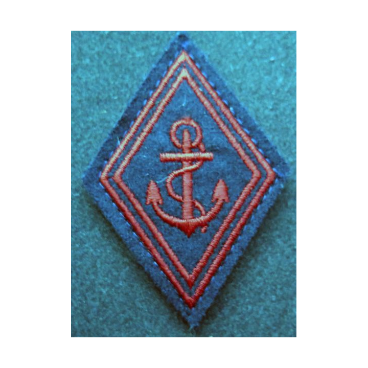 losange de bras modèle 45 : troupes de marine troupe sur tissu feutrine bleu noir