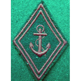 losange de bras modèle 45 : troupes de marine troupe sur tissu feutrine bleu noir