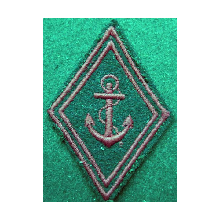 losange de bras modèle 45 : troupes de marine troupe sur tissu feutrine bleu noir