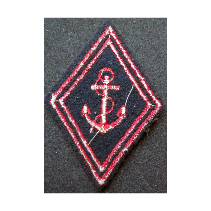 losange de bras modèle 45 : troupes de marine troupe sur tissu feutrine bleu noir