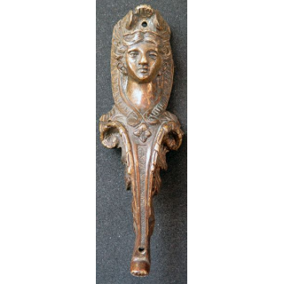 Encoignure décoration de meuble en bronze tête de femme 19 cm de hauteur  Vintage