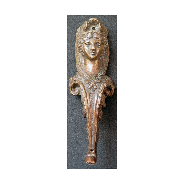 Encoignure décoration de meuble en bronze tête de femme 19 cm de hauteur  Vintage