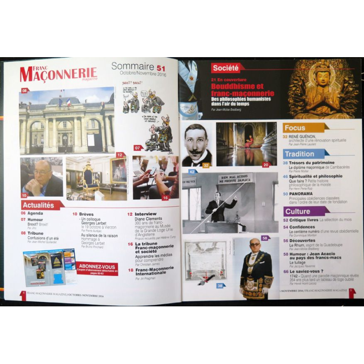 FRANC-MAÇONNERIE Magazine n° 51 2016 Bouddhisme et Franc-maçonnerie