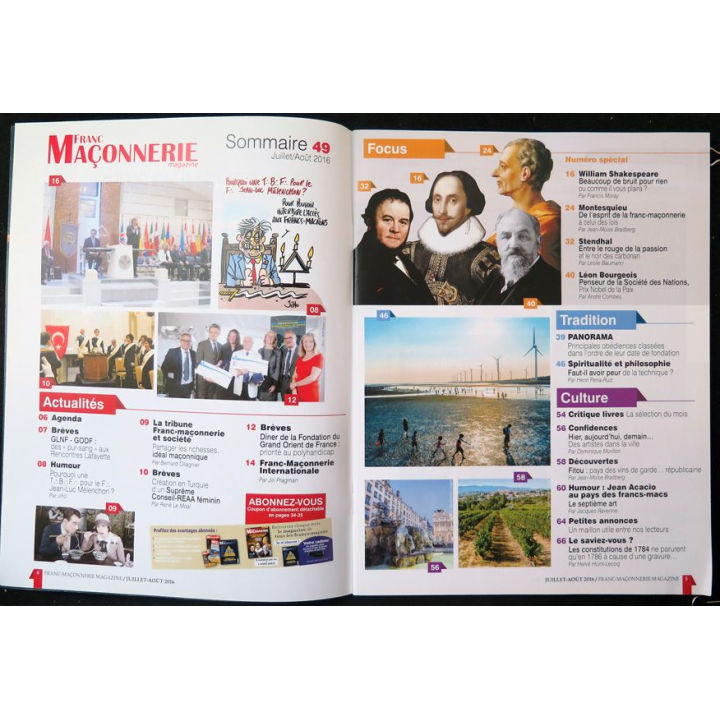 FRANC-MAÇONNERIE Magazine n° 50 2016 L'Egypte berceau de l'initiation