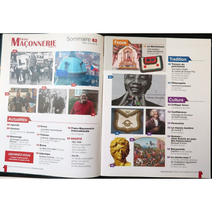 FRANC-MAÇONNERIE Magazine n° 62 2018 La Franc-maçonnerie face à la crise des institutions