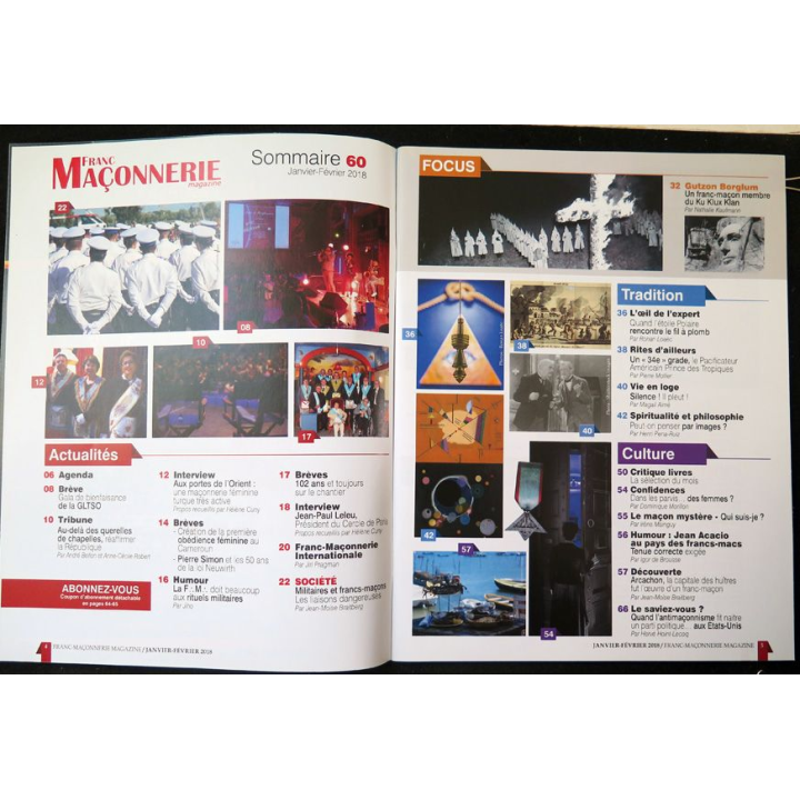 FRANC-MAÇONNERIE Magazine n° 60 2018 Militaires et Francs-maçons