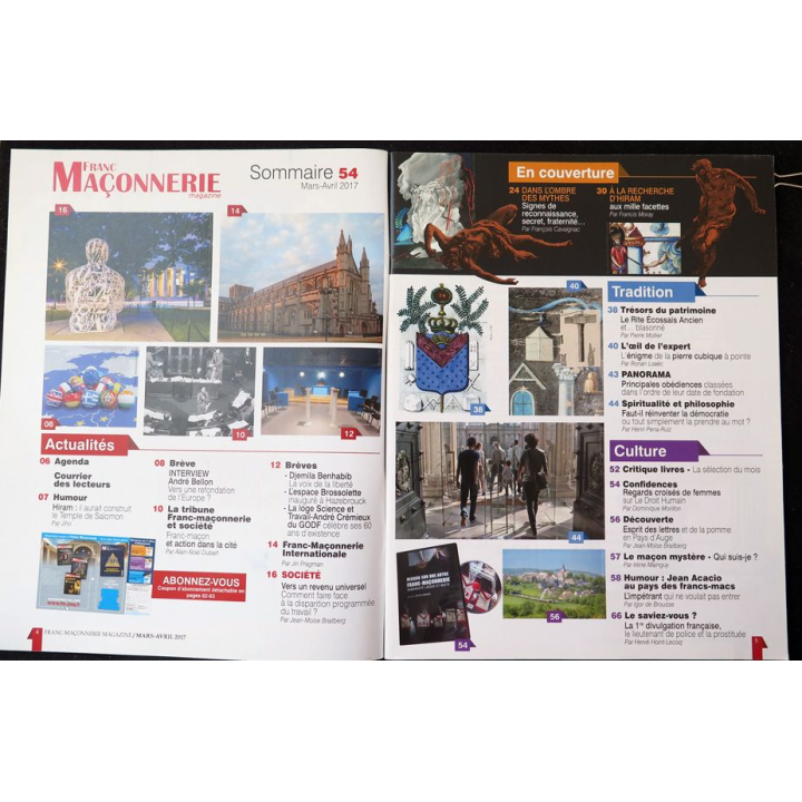 FRANC-MAÇONNERIE Magazine n° 54 2017 A la recherche d'Hiram aux mille facettes