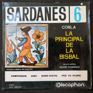 Disque 45 Tours Sardanes n°6 musica Folklorica de Catalunya