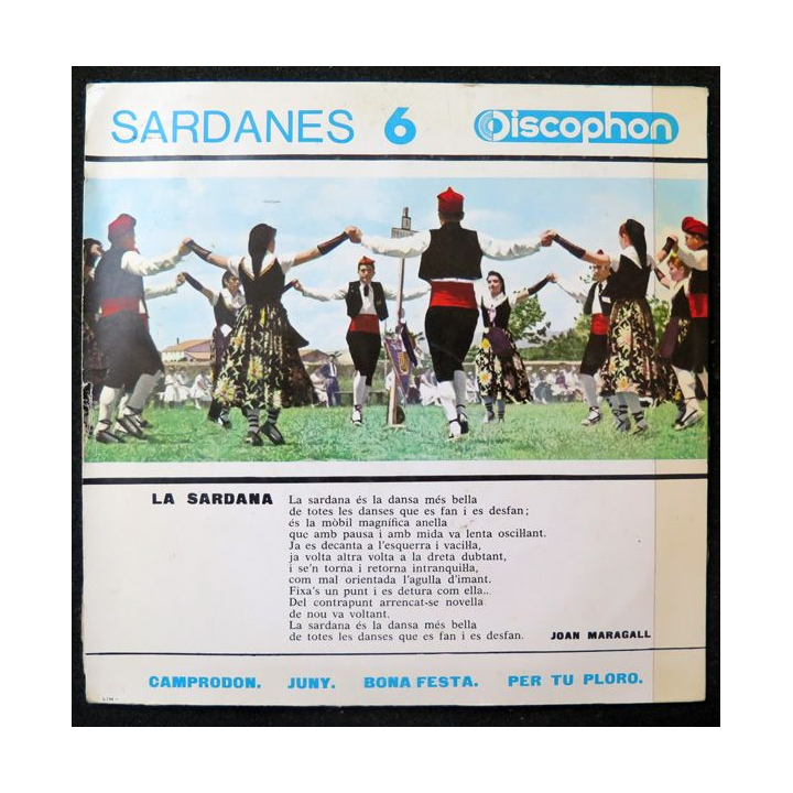 Disque 45 Tours Sardanes n°6 musica Folklorica de Catalunya