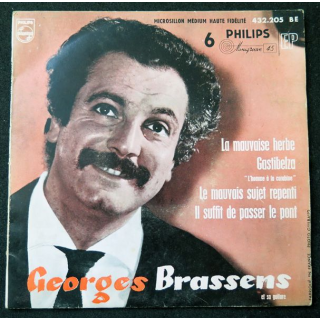 Disque 45 Tours La mauvaise herbe de Georges Brassens n° 6