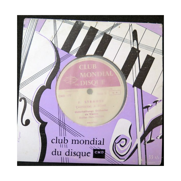Disque 45 Tours Club mondial du disque Chopin et Strauss