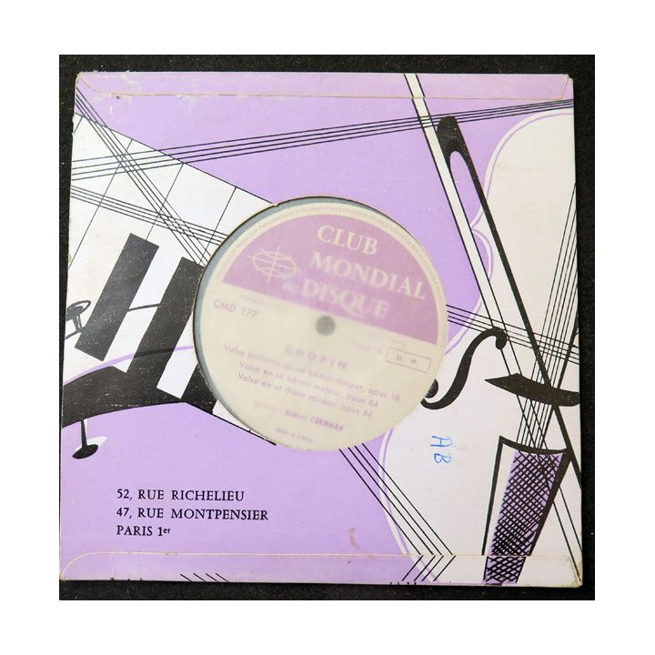 Disque 45 Tours Club mondial du disque Chopin et Strauss