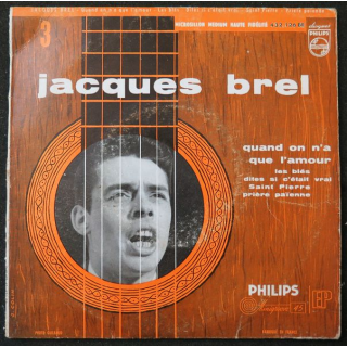 Disque 45 Tours Quand on n'a que l'Amour de Jacques Brel