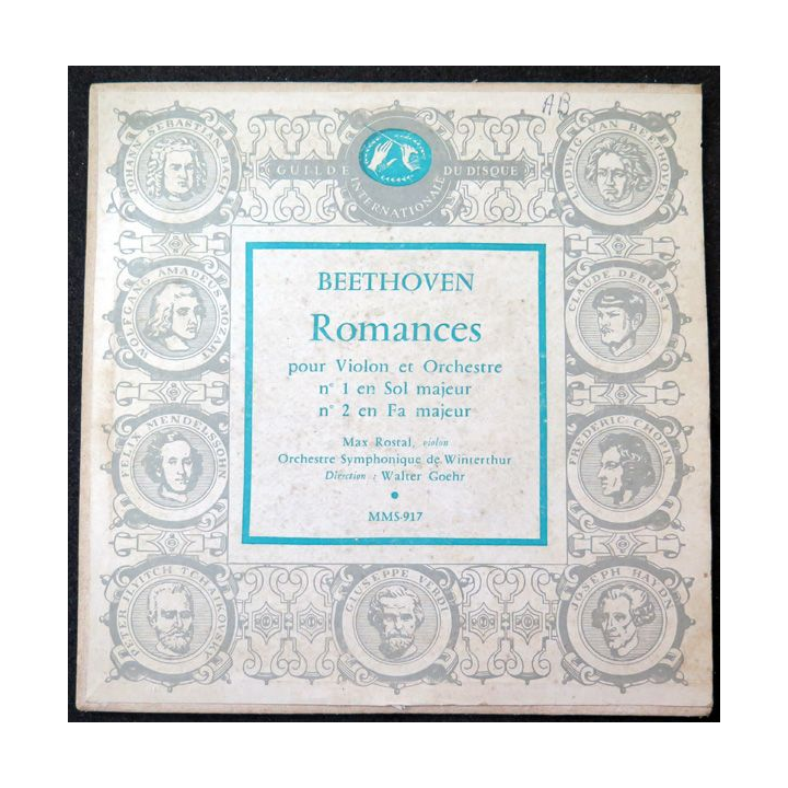 Disque 45 Tours Beethoven Romances pour violon et Orchestre n°1 et n°2
