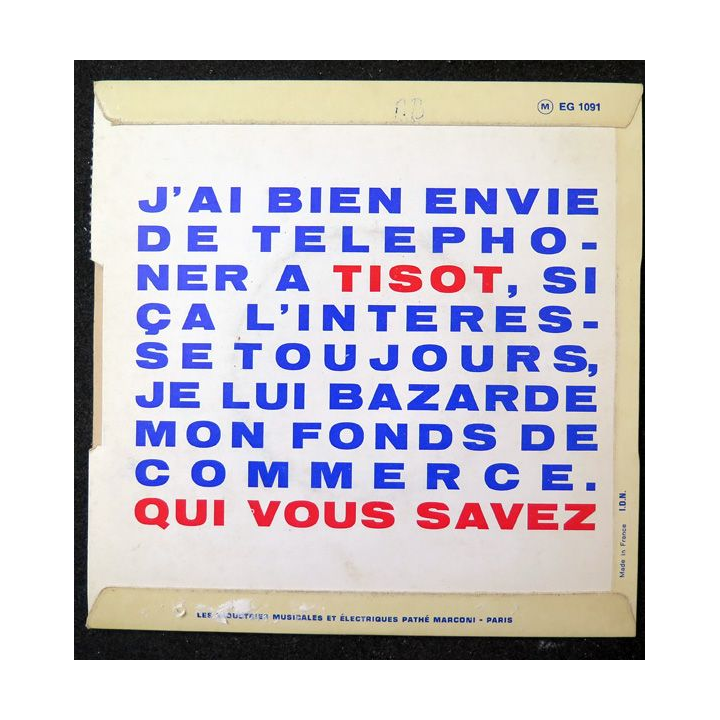 Disque 45 Tours Union pour la défense du rire de Henri Tisot
