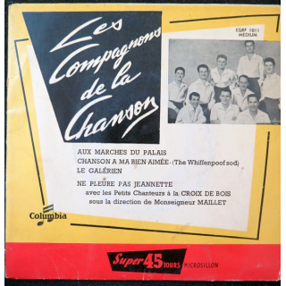 Disque 45 Tours Aux Marches du Palais par Les compagnons de la chanson 