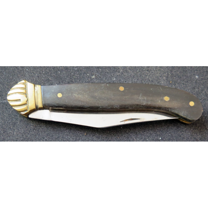 Couteau en acier et laiton manche en bakélite ? longueur 11,5 cm