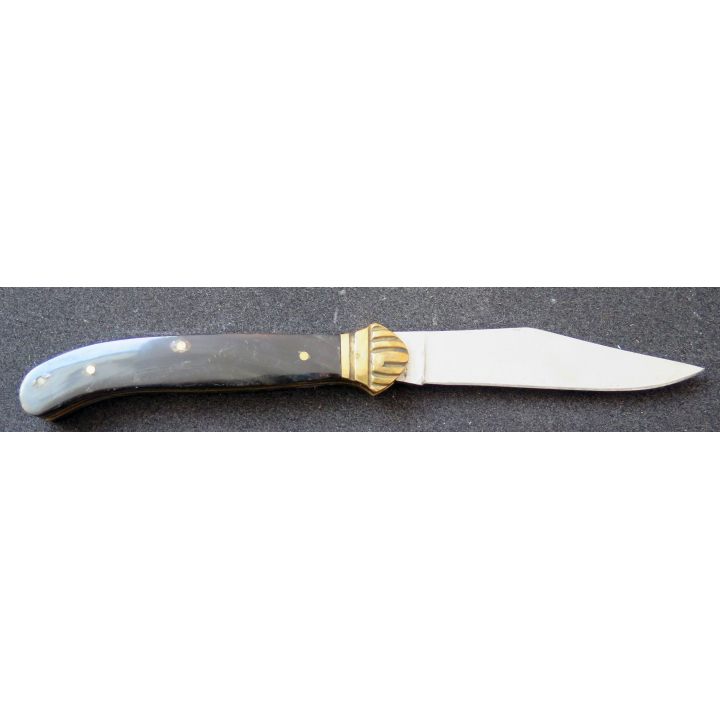 Couteau en acier et laiton manche en bakélite ? longueur 11,5 cm