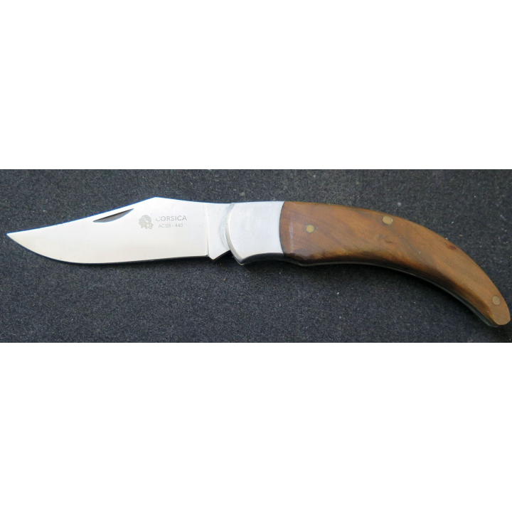 Couteau corse en acier 440 manche en bois  longueur repliée 11,5 cm