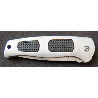 Couteau à cran d'arrêt en acier inoxydable manche en métal et caoutchouc longueur repliée 12 cm