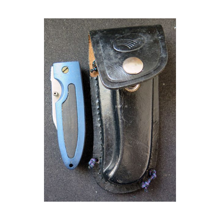 Couteau à cran d'arrêt en acier inoxydable Herbertz 420 manche en métal et caoutchouc longueur repliée 9,2 cm