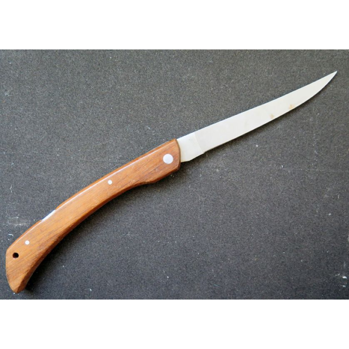 Couteau japonais à cran d'arrêt en acier inoxydable manche en bois longueur repliée 16 cm
