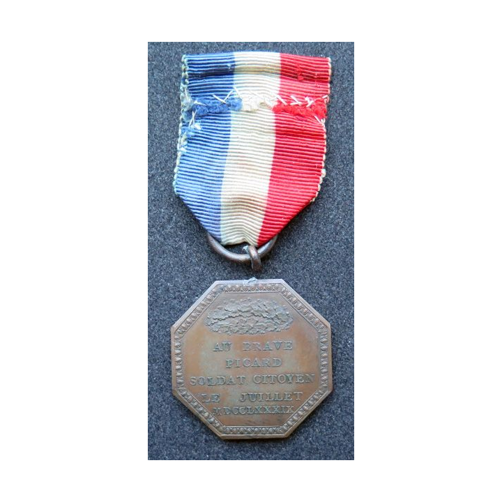 FRANCE : médaille de sauvetage de la ville de Lorient pour le brave Picard 1789