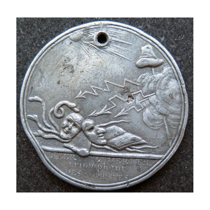 FRANCE : Très rare médaille Liberté et Vérité triomphent des Sphistes 1786