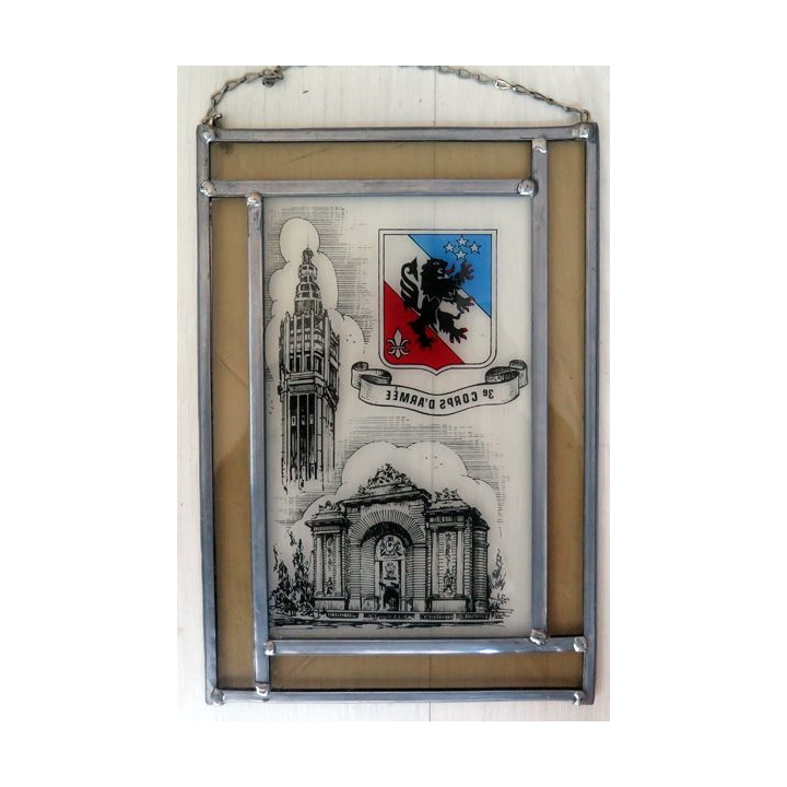 Vitrail 20 x 29 cm du 3° Corps d'Armée 2° région militaire de Lille