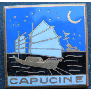 CAPUCINE : insigne du Dragueur 322 Capucine fabrication Augis en émail