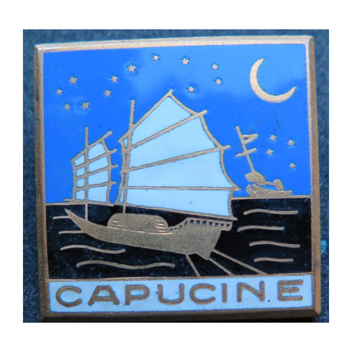 CAPUCINE : insigne du Dragueur 322 Capucine fabrication Augis en émail