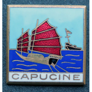 CAPUCINE : insigne du Dragueur 322 Capucine fabrication Augis en émail
