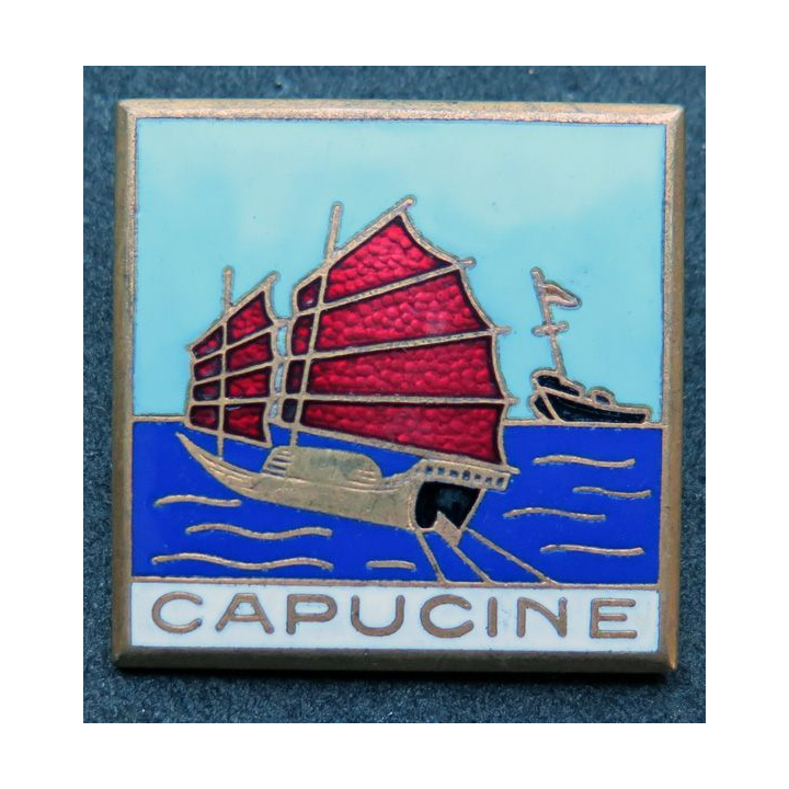 CAPUCINE : insigne du Dragueur 322 Capucine fabrication Augis en émail