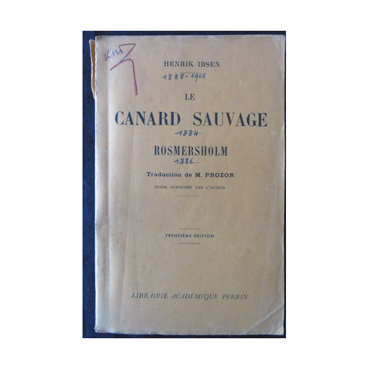Le canard sauvage Romersholm de Henrik Ibsen Librairie académique Perrin 1946