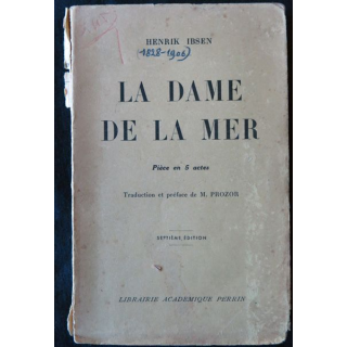 La Dame de la mer - septième édition de Henrik Ibsen Librairie académique Perrin 1941