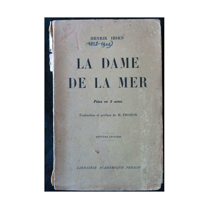 La Dame de la mer - septième édition de Henrik Ibsen Librairie académique Perrin 1941