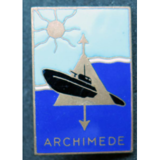 ARCHIMEDE :  Insigne du sous marin de 1° Classe Archimède Augis en émail