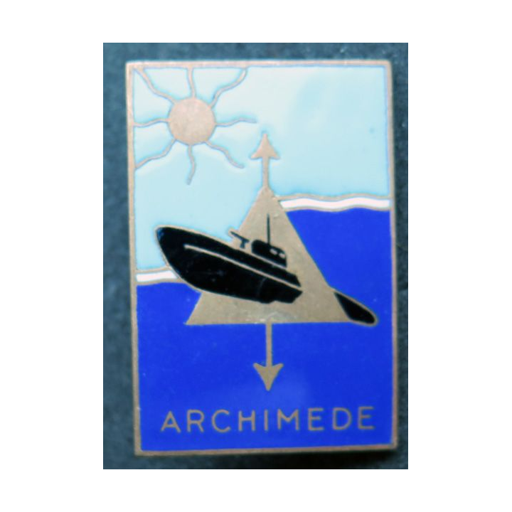 ARCHIMEDE :  Insigne du sous marin de 1° Classe Archimède Augis en émail