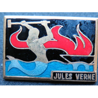 JULES VERNE : insigne du navire atelier Jules Verne Augis en émail