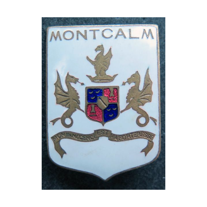 MONTCALM : insigne du Croiseur Montcalm (Cartier non mentionné) en émail