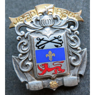 JEAN BART : insigne du bâtiment de ligne Jean Bart Courtois émail