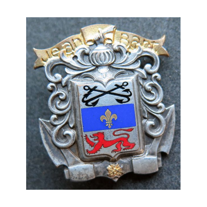 JEAN BART : insigne du bâtiment de ligne Jean Bart Courtois émail