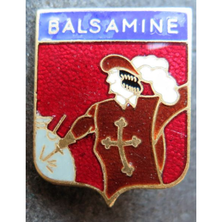 BALSAMINE : insigne du Dragueur Balsamine Augis en émail