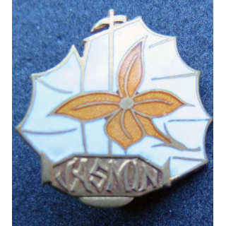 JASMIN : insigne du Dragueur Jasmin Courtois en émail fleur orange